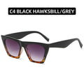 Retro fashion sunglasses with PC frame and AC lenses in black, blue, leopard print and other colours for men and women.