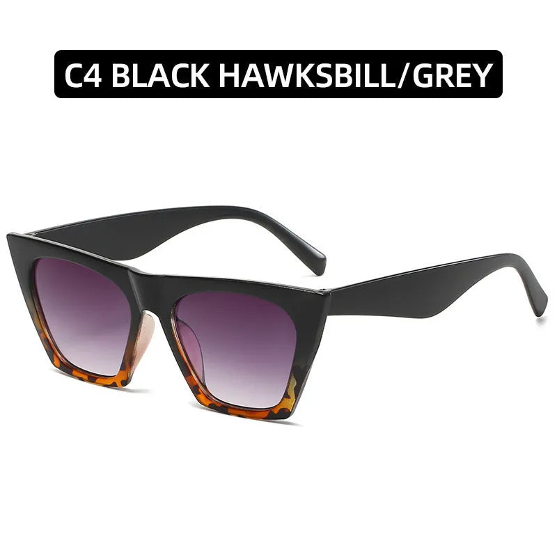 Retro fashion sunglasses with PC frame and AC lenses in black, blue, leopard print and other colours for men and women.