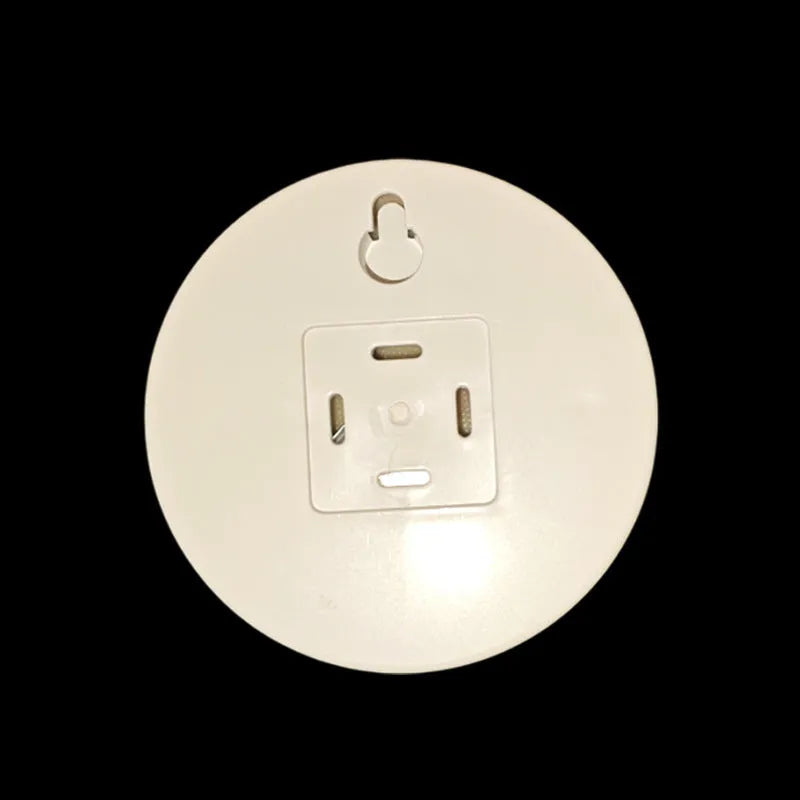 86mm round night light with side push key, built-in battery, 1W, white warm or two-color light
