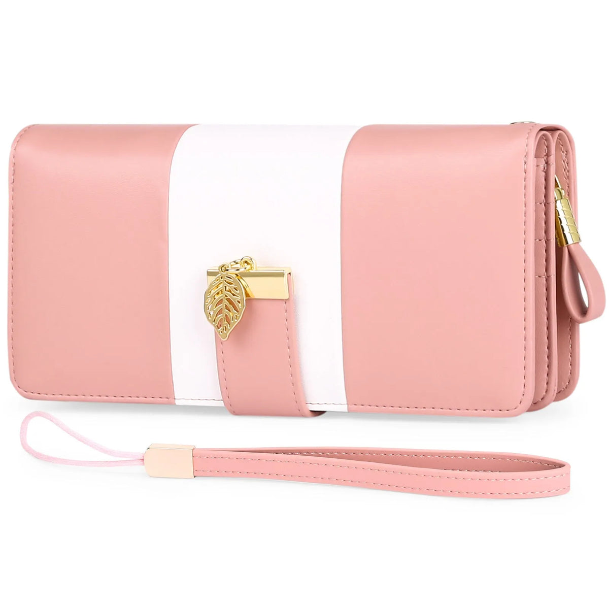 Anti theft brush clutch bag in PU leather with lock closure and microfiber lining