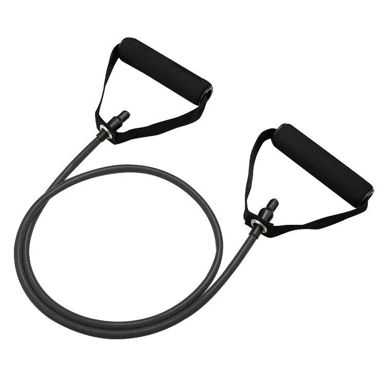 Adjustable chest expander with TPE tension rope showing five colour options for different resistance levels
