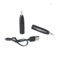 Black Bluetooth audio receiver for car stereo with AUX connection and USB power cable