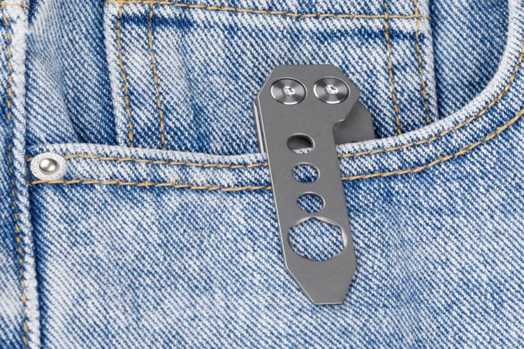 Titanium alloy TC4 multi-function crowbar screwdriver bottle opener in gun grey or stone wash, 41g