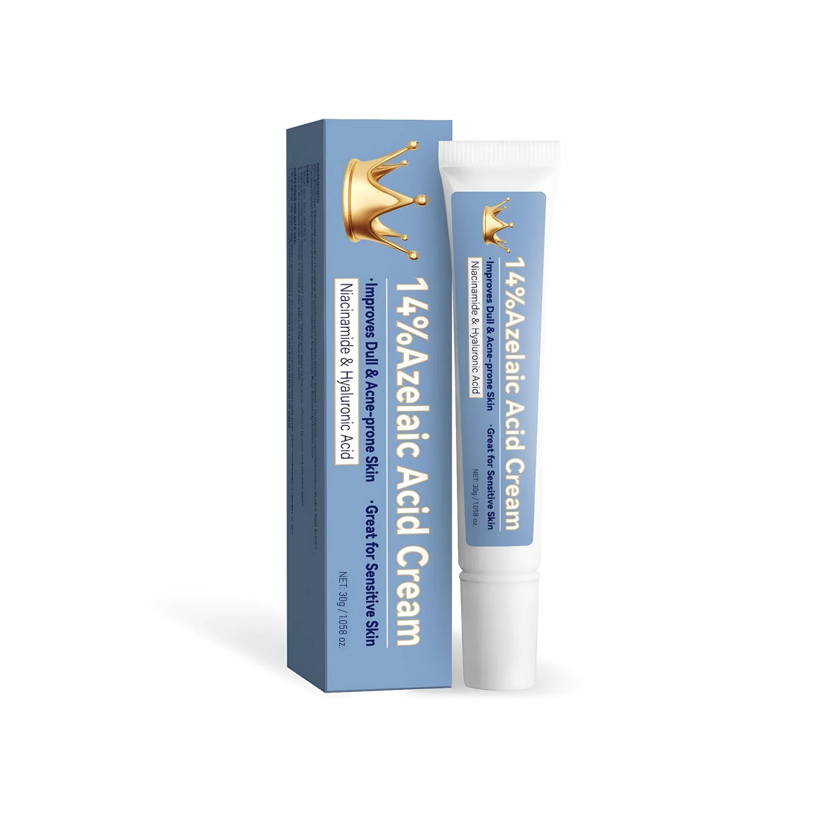 Blue box of Azelaic Acid Cream 20g neck cream with tube visible