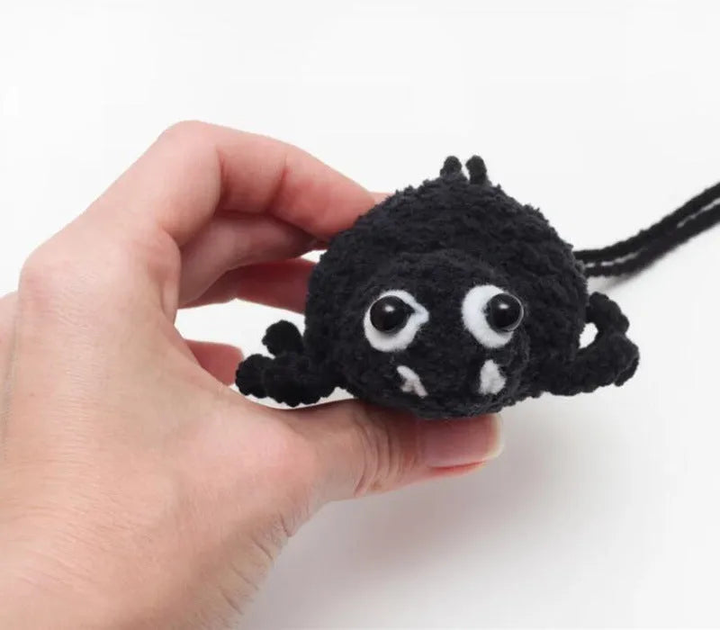 Plush hand-woven automobile hanging ornament with cartoon design for car interior decoration