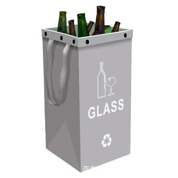 Blue handbag style 40-litre plastic waste sorting bin with waterproof construction
