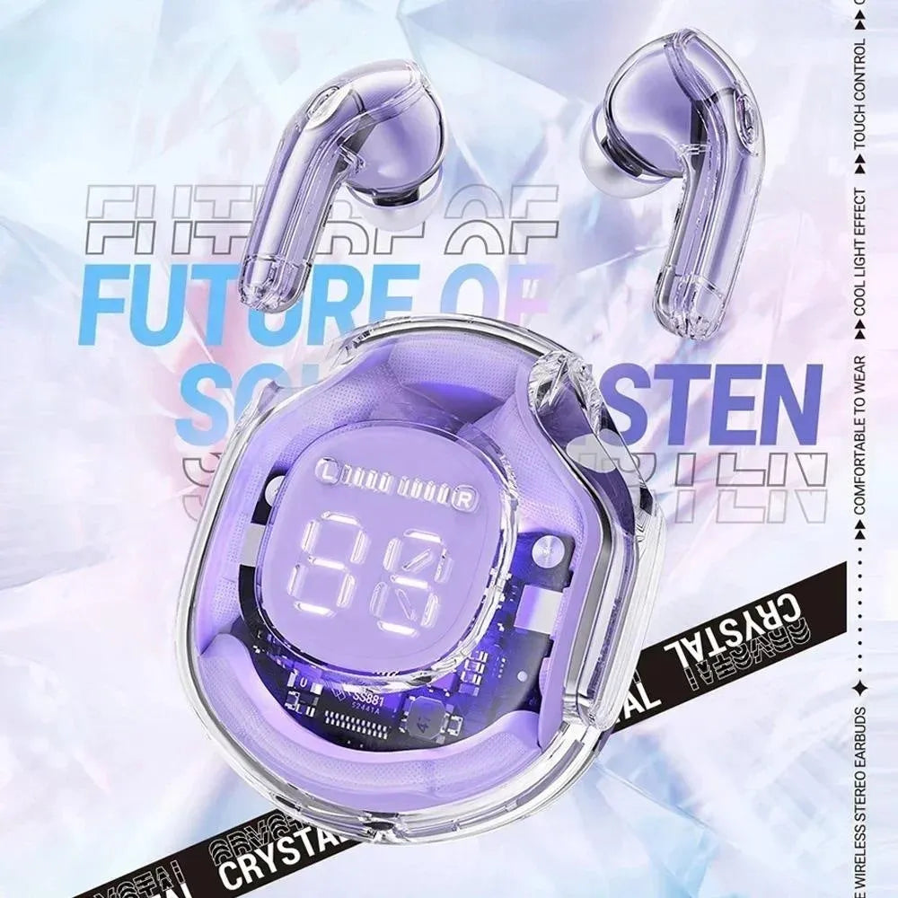 Transparent warehouse style wireless Bluetooth headset in various colours with in-ear design