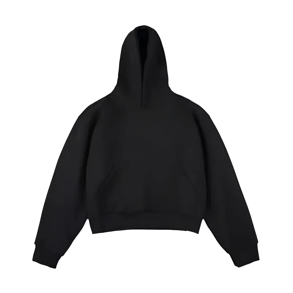 Chinese cotton composite silver fox velvet hooded sweater with removable hood in street fashion style.