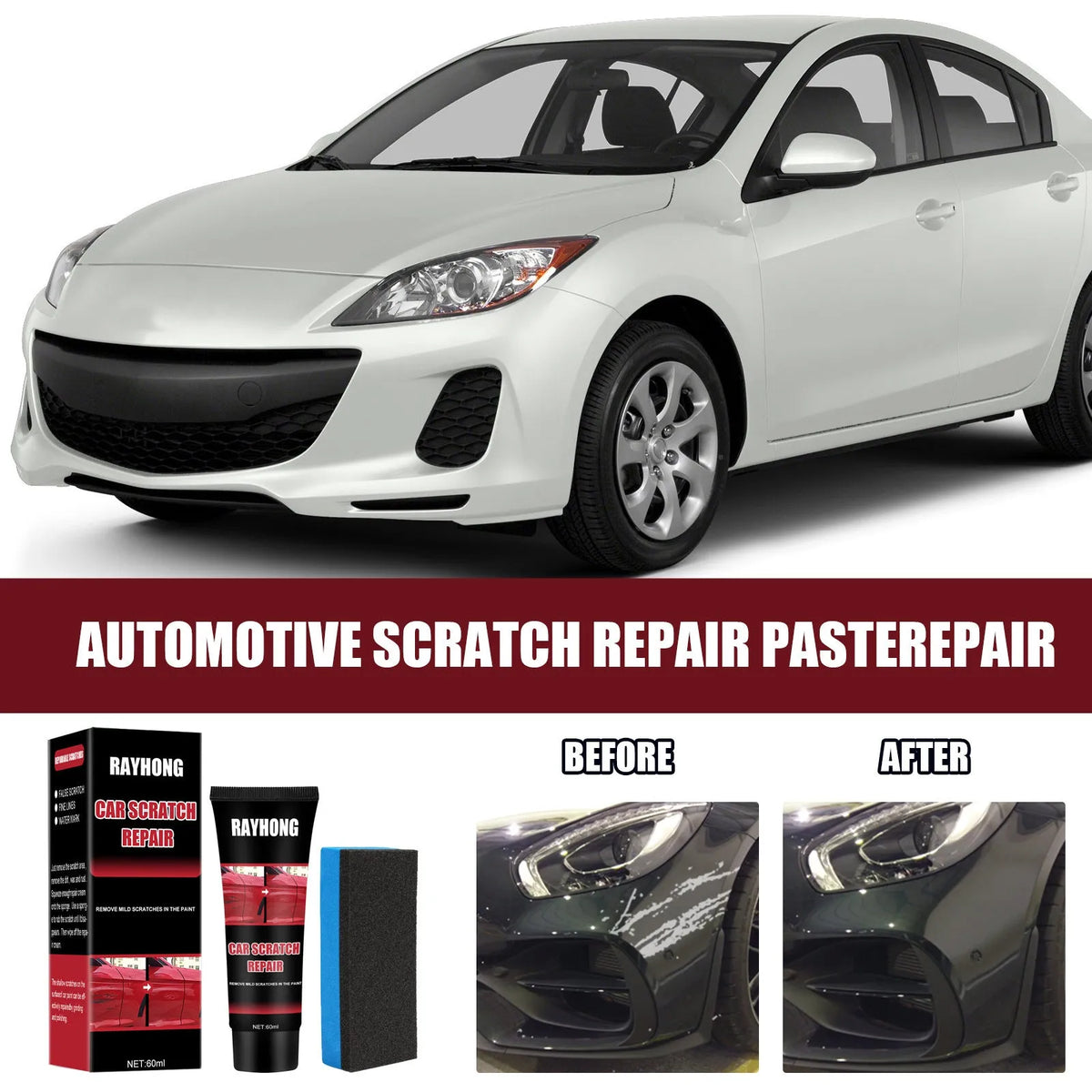 60ml car scratch repair wax kit with automotive polish and protective lacquer