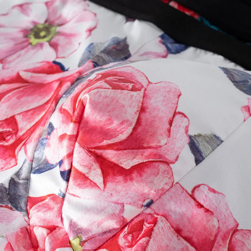 Men's printed ice silk underwear in floral, brown, and seaside designs showing mid waist fit.