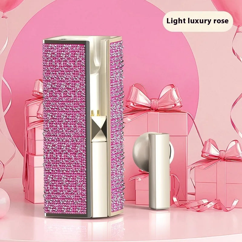 Diamond lipstick in-ear Bluetooth headset in Rose Red or White with noise reduction and 10m range