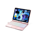Rotating Bluetooth keyboard with touch backlight for iPad in black, rose gold or silver