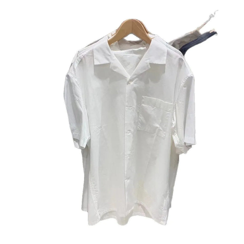 Men's modal cotton open collar shirt in cardigan style with regular sleeves