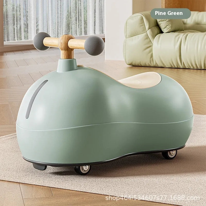 Baby sliding universal wheel balance walking aid walker car in milky white for toddlers 1-3 years