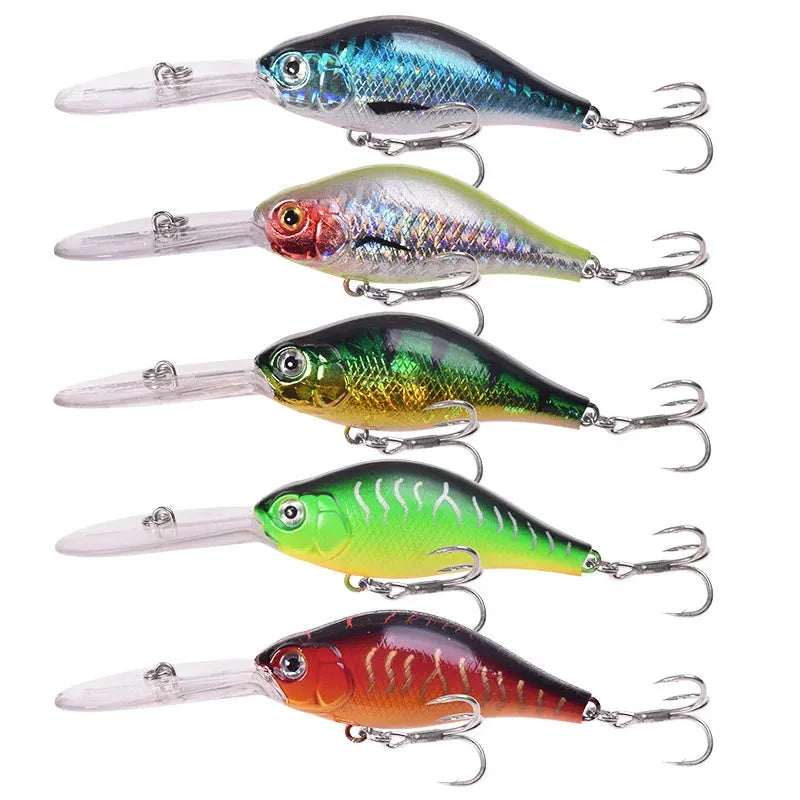 105mm deep diving mino fishing lure with floating rock design in multiple colours