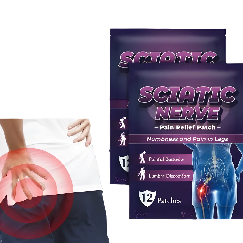 Sciatic Nerve Acupoint Patch 26g bag with 12 plaster patches in bagged packaging