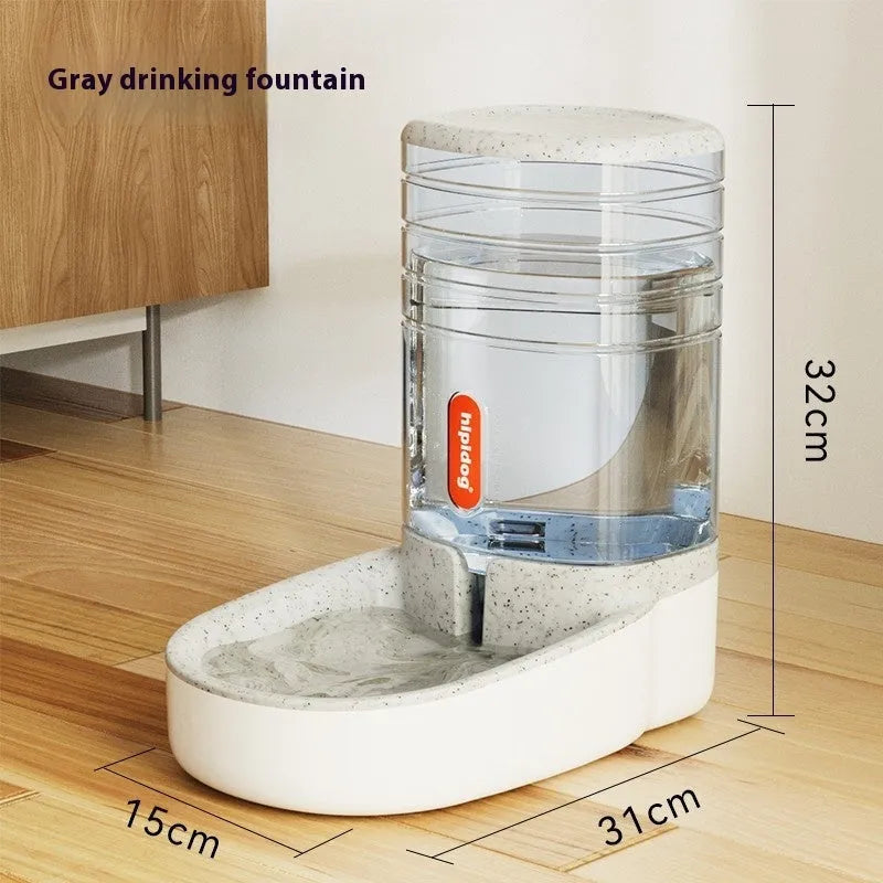 Grey automatic pet water fountain with 3.8L large capacity for dogs and cats.