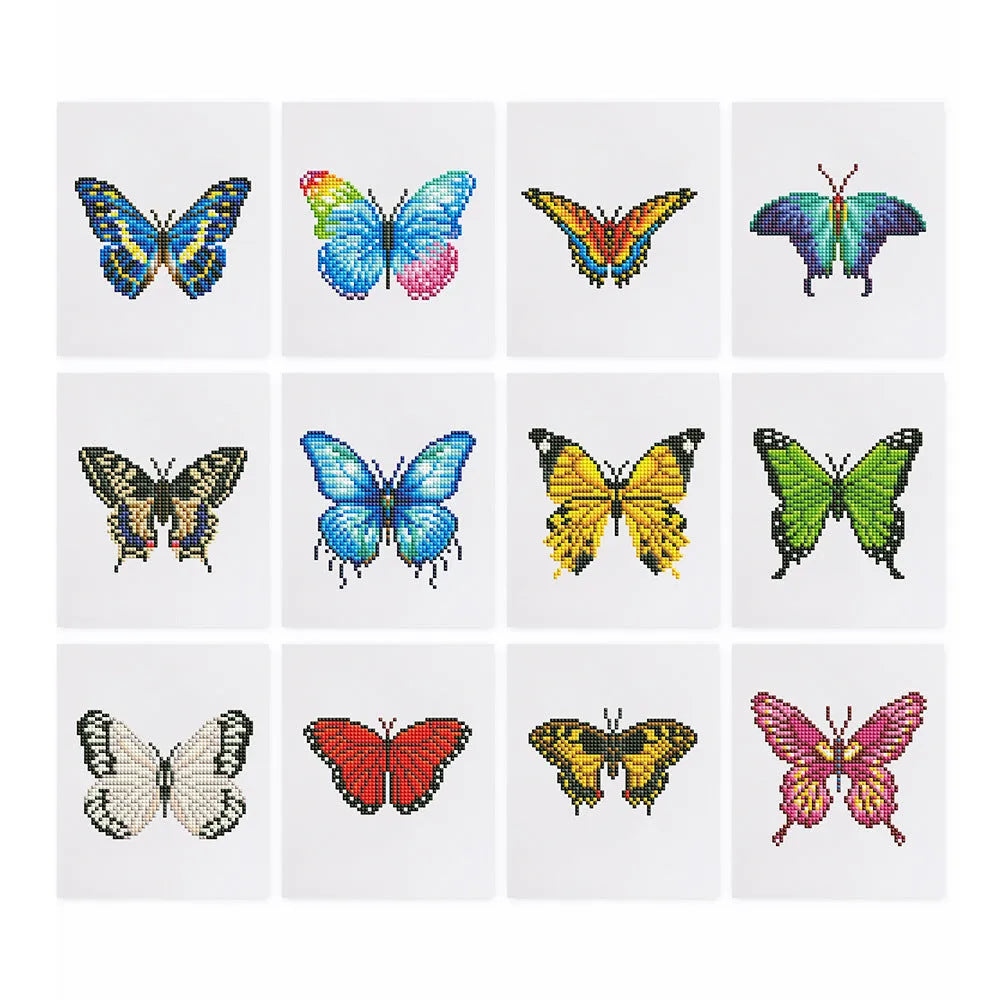 Diamond painting sticker set with 12 non-repeating acrylic cartoon style frameless pieces