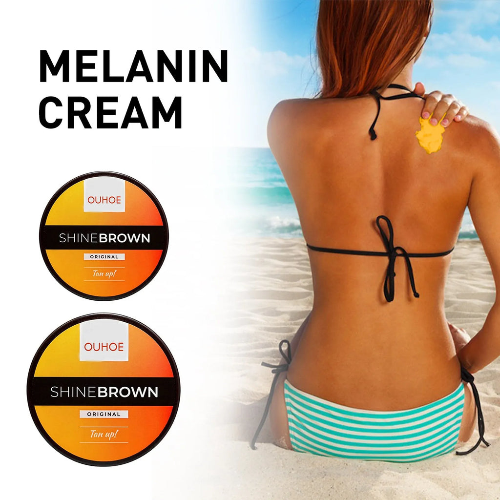 Tanning cream tube and aloe vera gel bottle for accelerated tanning and after sun skin repair.