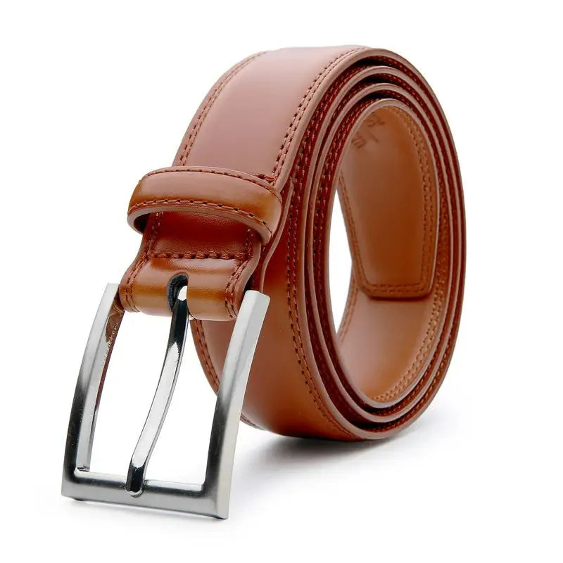 Men's genuine leather casual belt with alloy buckle in wild 95 grain pattern