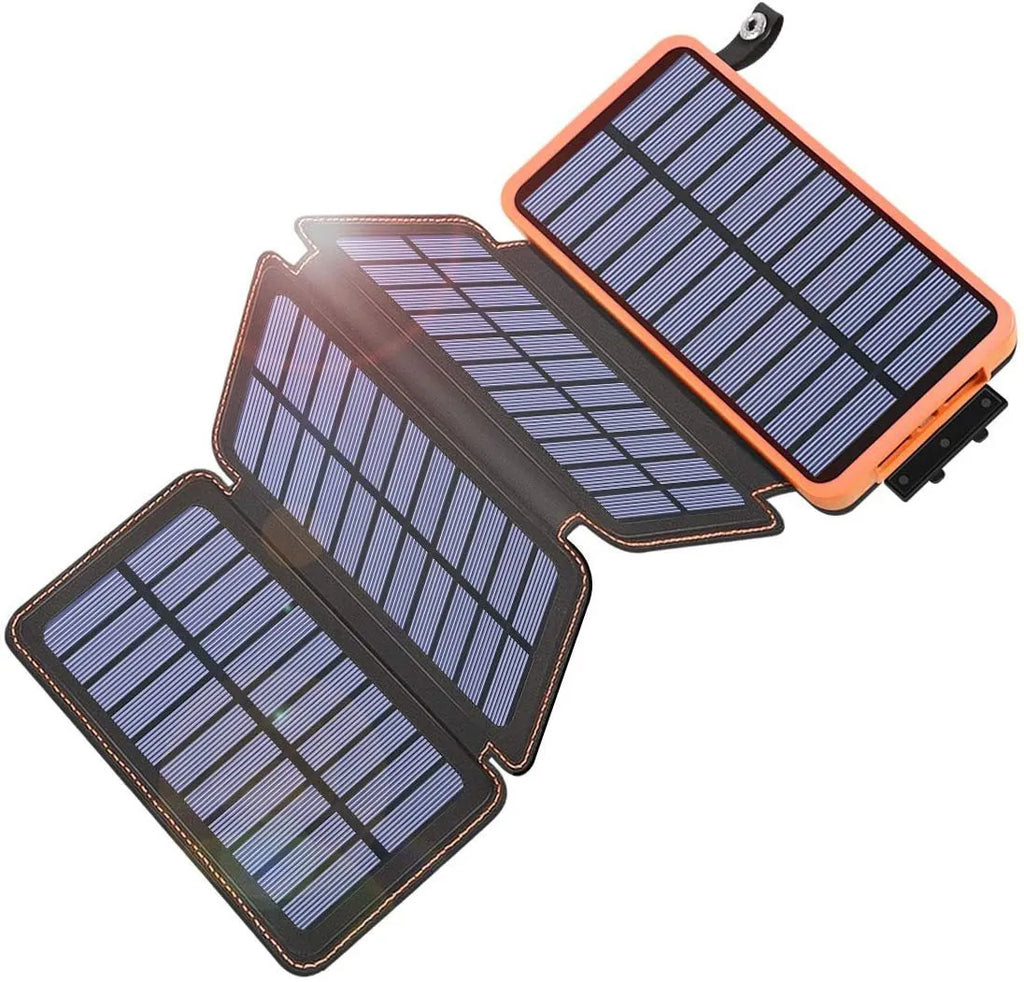 Outdoor solar phone charger with leather exterior in multiple colour options