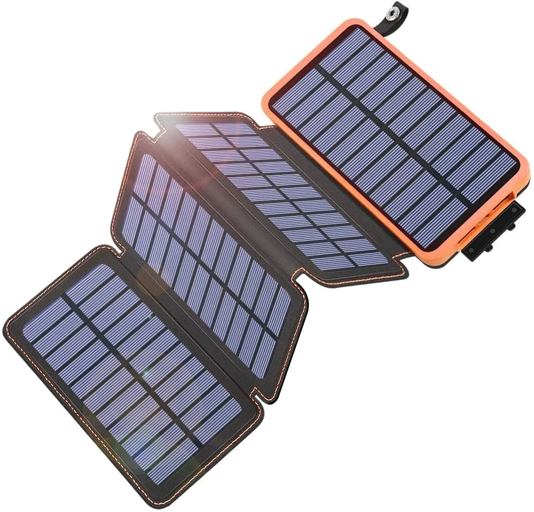 Outdoor solar phone charger with leather exterior in multiple colour options