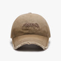 Men's cotton baseball cap with letter embroidery, dome crown, adjustable size, in navy blue, pink, black, wine red, brown, or khaki