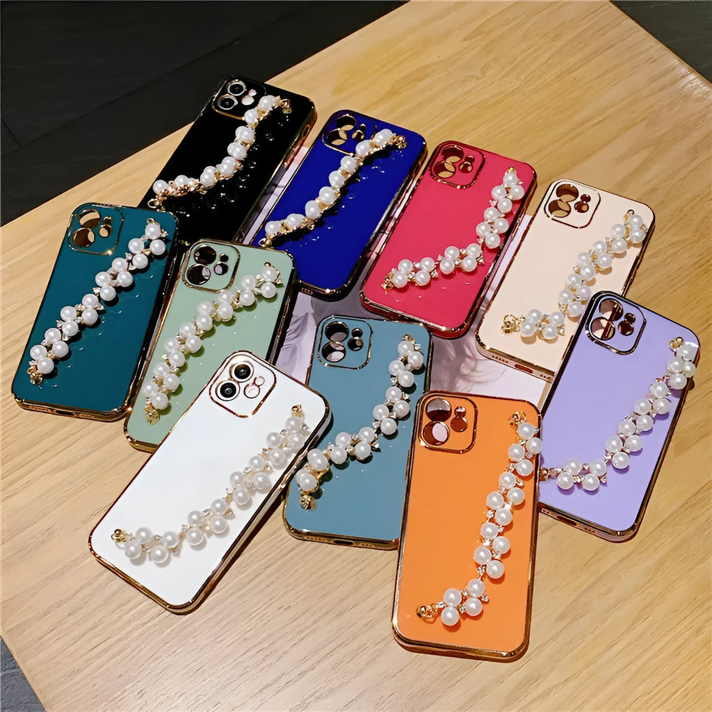 Soft TPU phone case for iPhone with electroplated pearl finish in Vanilla Purple colour