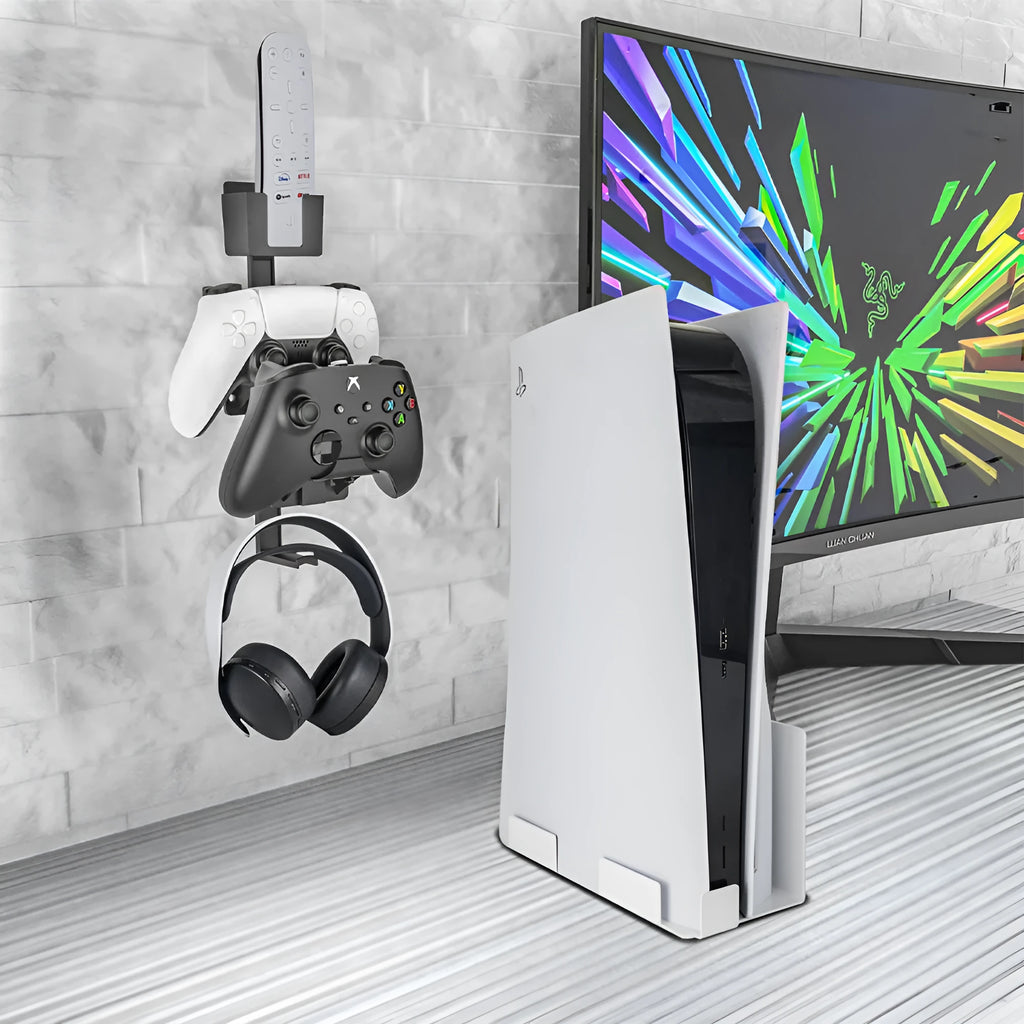Wall-mounted storage hook for PS5, Xbox and Switch gaming controllers