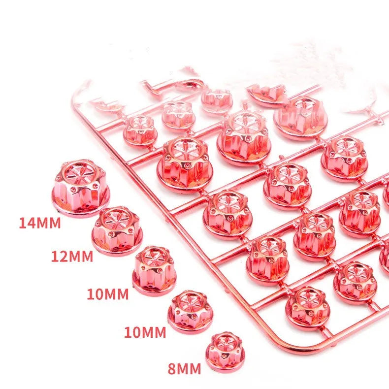 Set of 30 multi-coloured ABS plastic screw covers for motorcycle engine modification.