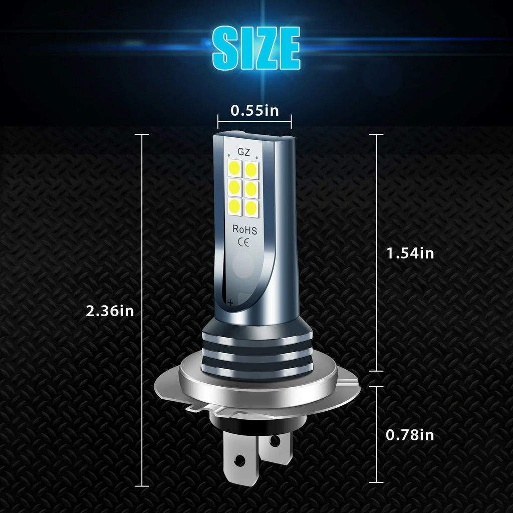 Universal automotive fog lamp bulb with 12 SMD LEDs and aviation aluminium housing