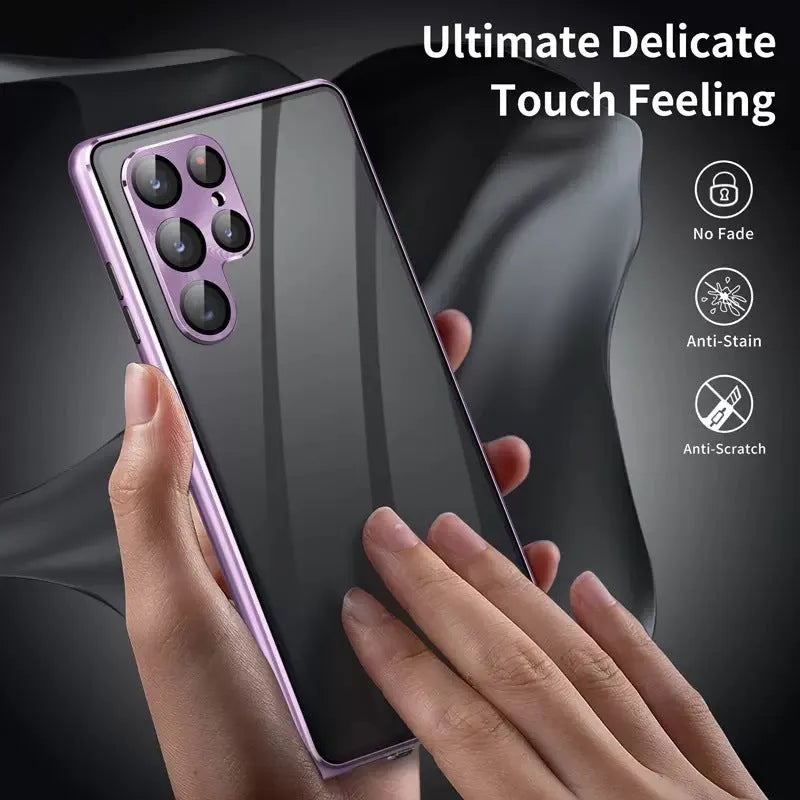 Samsung Galaxy S24 Ultra magnetic phone case with built-in mirror in seven colour options.