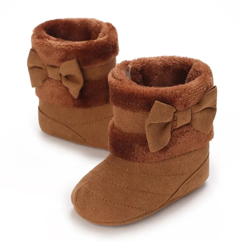 Baby girl soft sole winter shoes cotton cloth low top oversleeve grey pink red black dark brown
