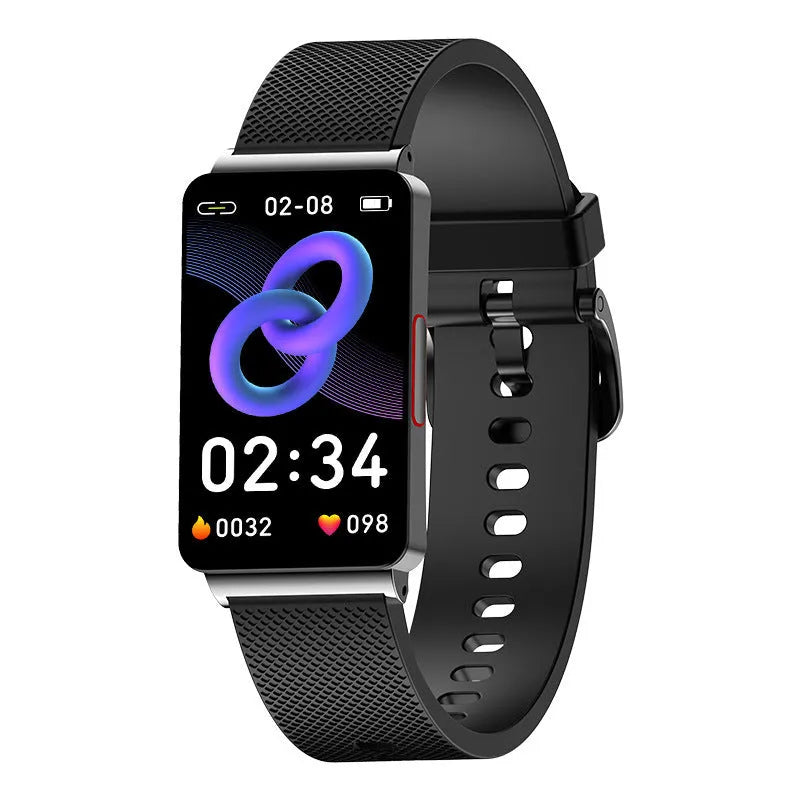 EP08 blood glucose smart bracelet with touchscreen on wrist in black, gold or silver colours