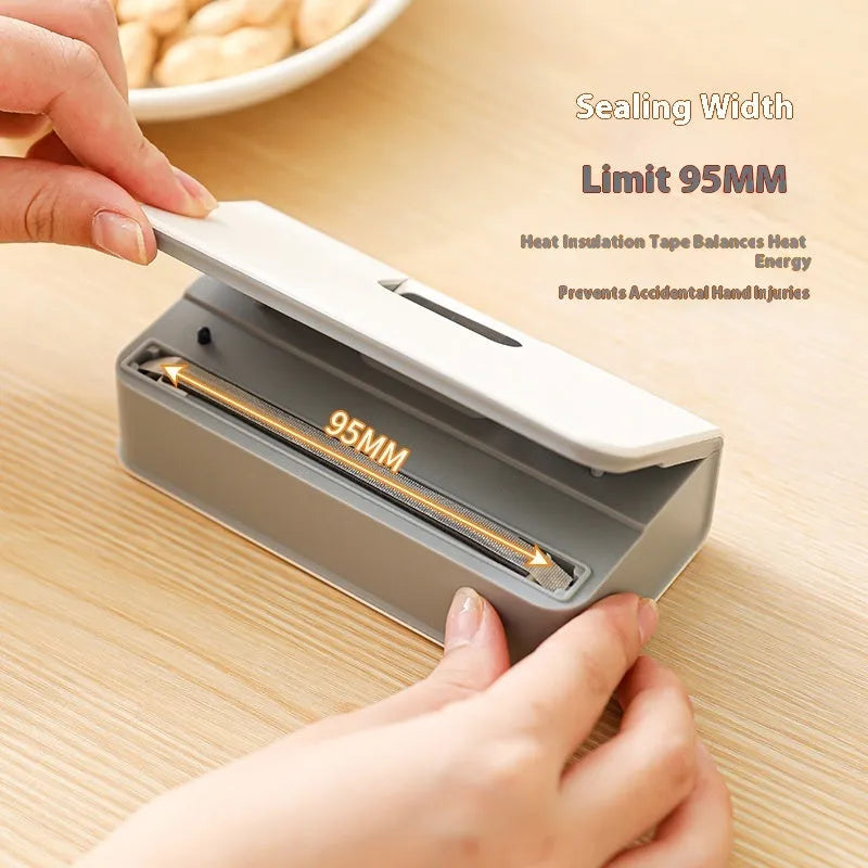 Small portable mini sealing machine for heat sealing plastic bags in blue or white colour