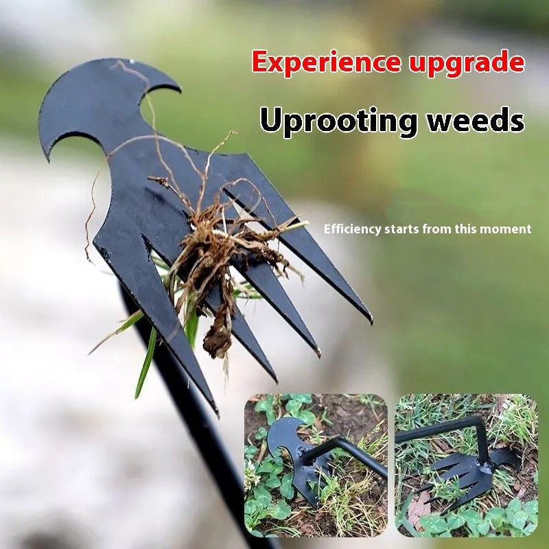 Black manganese steel weed remover hand tool shown in 30cm, 40cm and 50cm length options