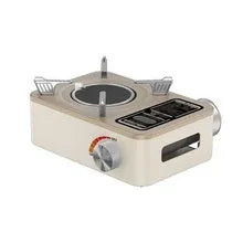 White stainless steel portable infrared gas stove for outdoor cooking