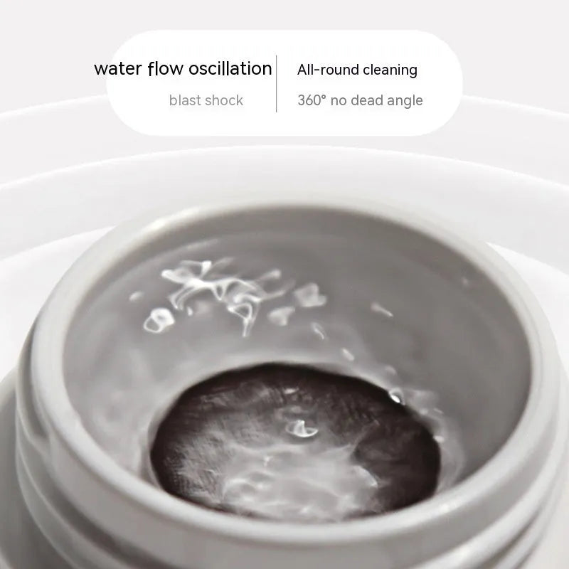 Portable automatic ultrasonic contact lens cleaning machine in pearl white measuring 85x65x30mm