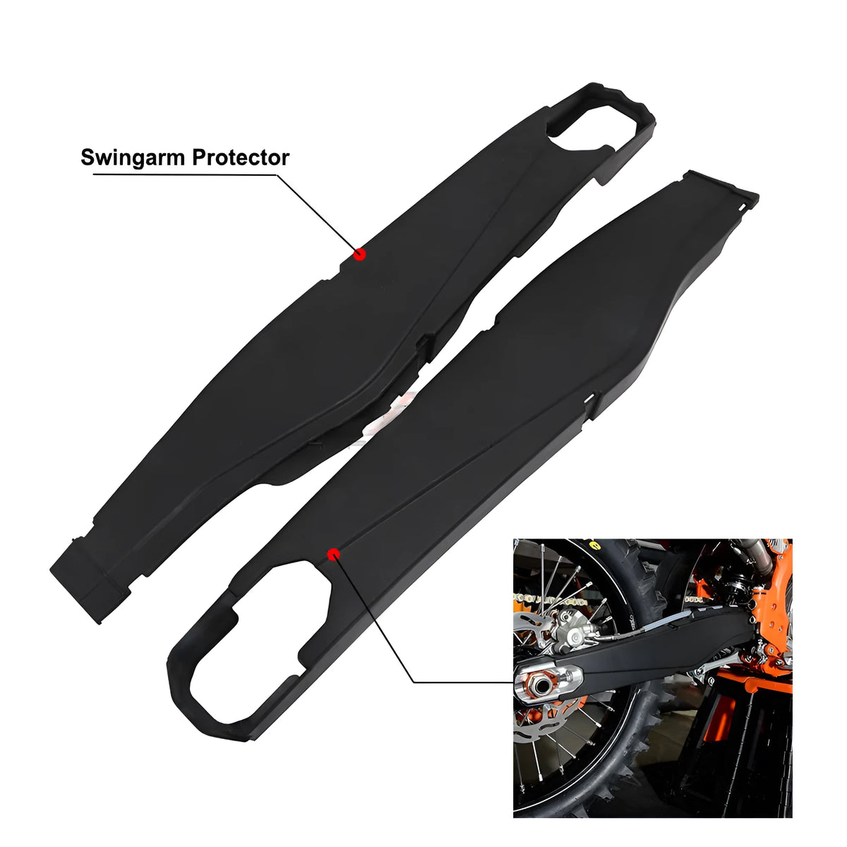 KTM Husqvarna plastic rear flat fork protection for motocross in colour options
