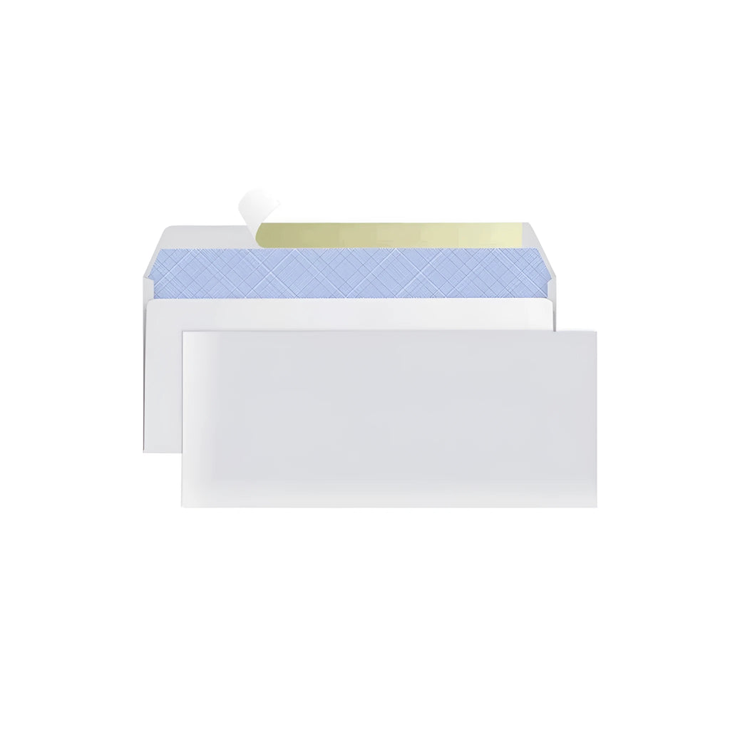 Blue tamper-evident self-adhesive confidential envelope measuring 105mm by 240mm.