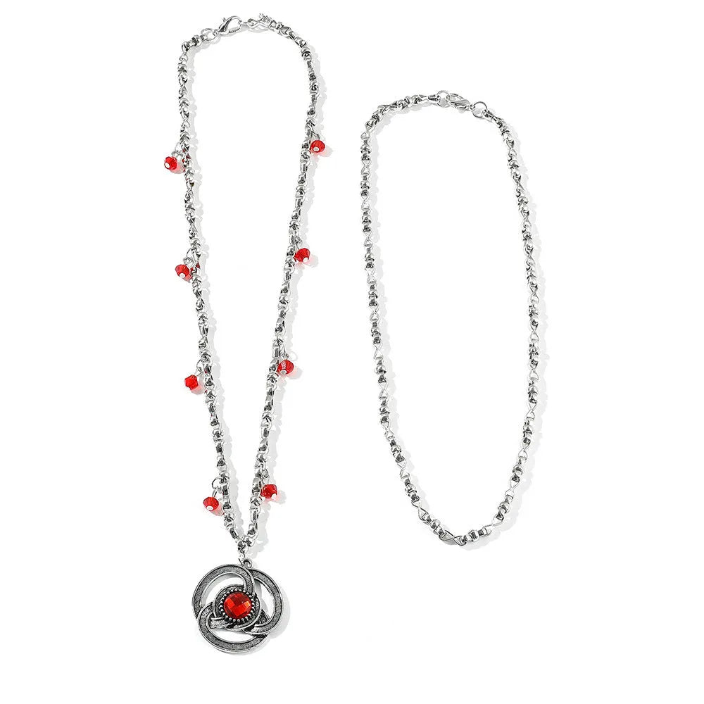 Silver alloy geometric necklace with electroplated finish and 41cm to 50cm circumference