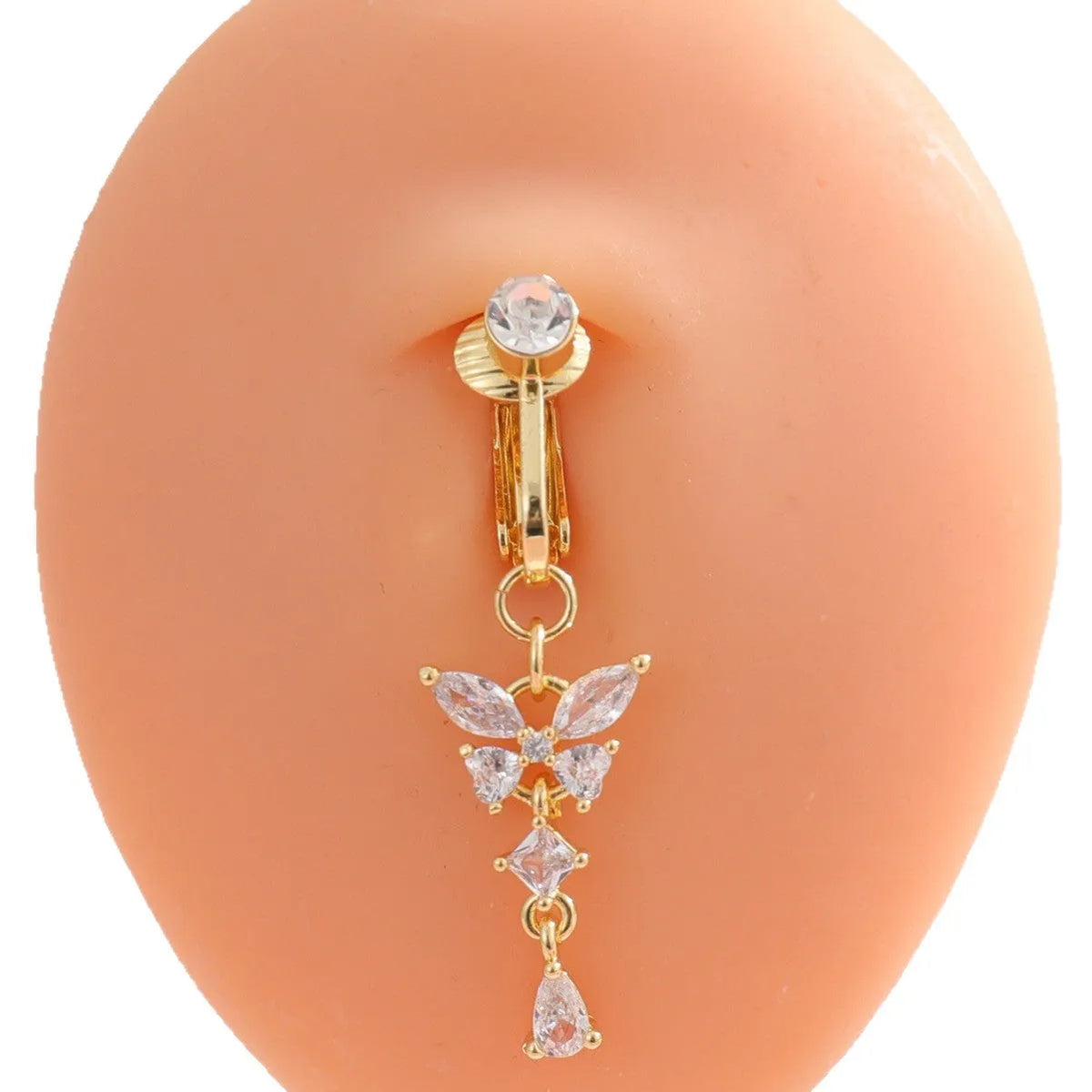 Fake navel ring body jewellery in gold colour option on belly button