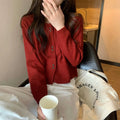 Women's long-sleeved acrylic cardigan sweater in milky white colour