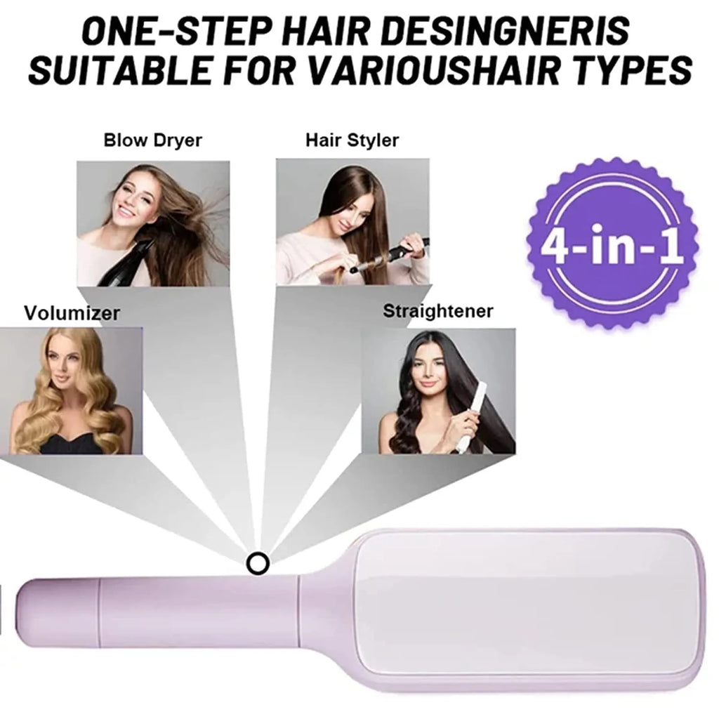 Roland purple self-cleaning hair brush with anti-static massage comb on a white background.