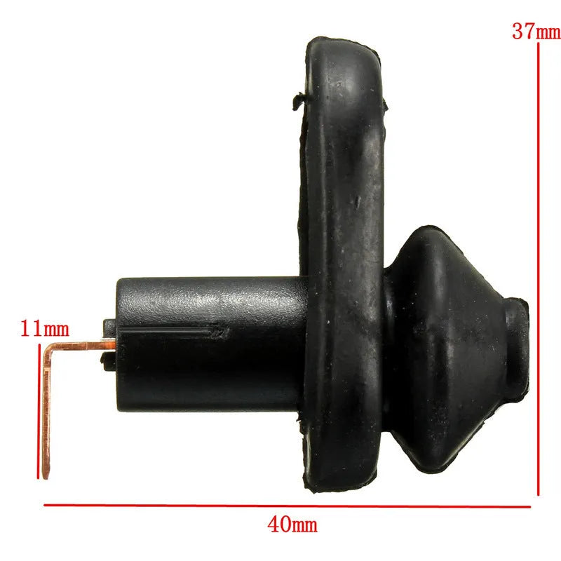 Black universal car interior door light switch on white background