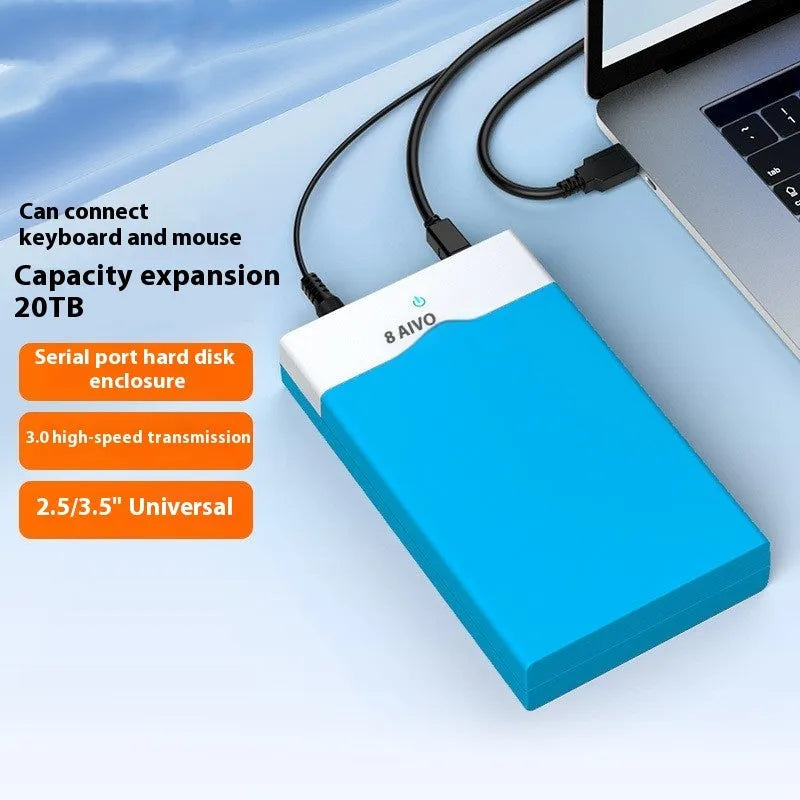 3.5 inch USB 3.0 SATA hard drive enclosure with ABS plastic case and power supply