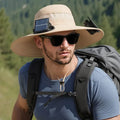 Solar-powered fan hat for men's outdoor fishing with USB charging port and adjustable brim