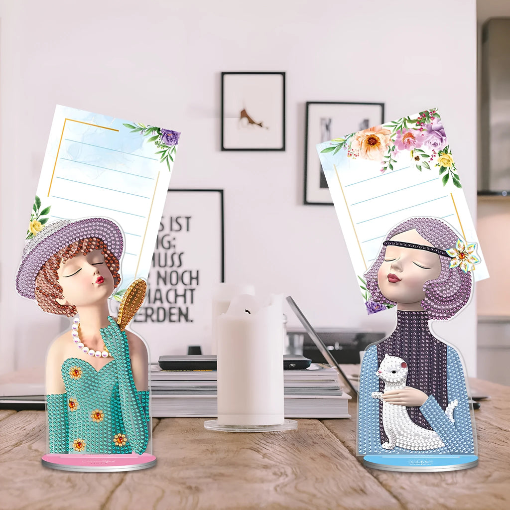 American-style handmade diamond painting desktop note clip decorative set with frameless construction