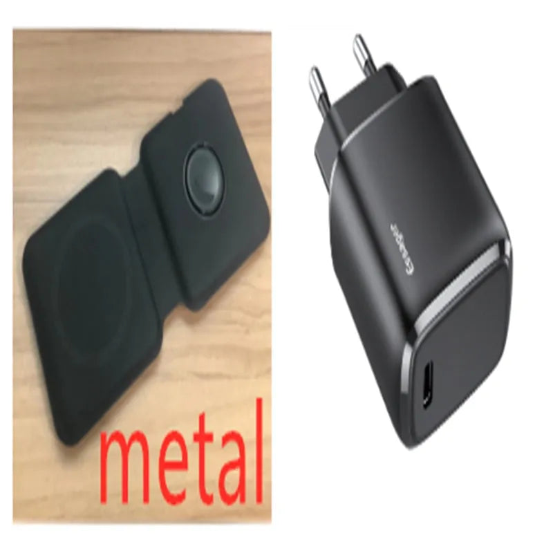 White foldable magnetic wireless charger showing 180° positioning with dual charging surfaces