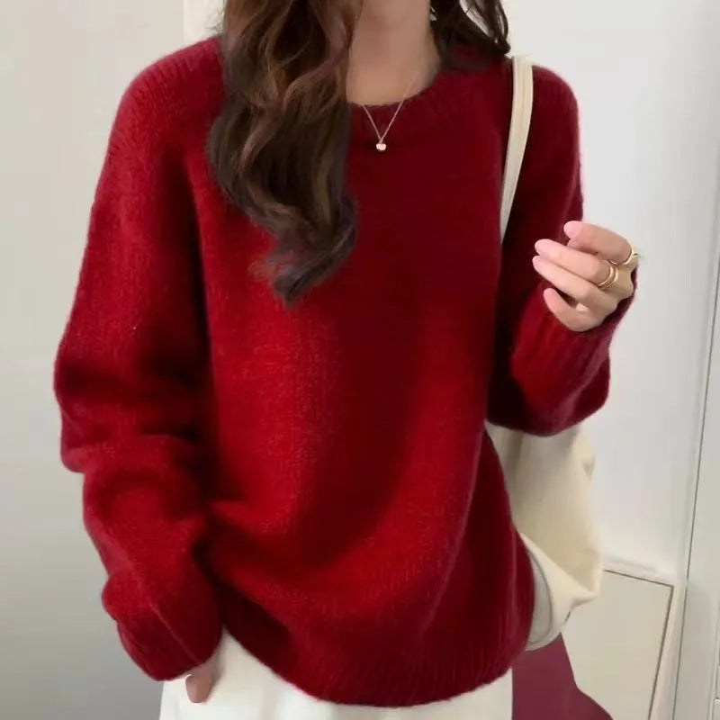 Candy colour pullover sweater in loose fit acrylic spandex, free size, shown in eight colour options